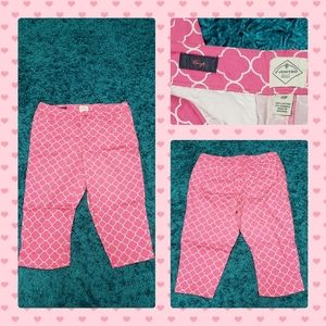 Pink and White Capri Pants